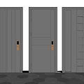 Modern Security Doors With Sleek Dark Gray Design Vertical Stripes Horizontal Lines And Step Patterns 3d model