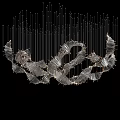 Modern Artistic Chandelier With Intricate Metal Structure And Sleek Hanging Lines