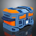 Blue And Orange Box With Modern Geometric Design And Durable Exterior