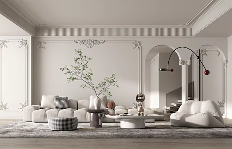 French Living Room 3d model