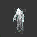 Mysterious Hooded Undead Sorcerer With Glowing Blue Eyes And Purple Hands In Tattered Robe