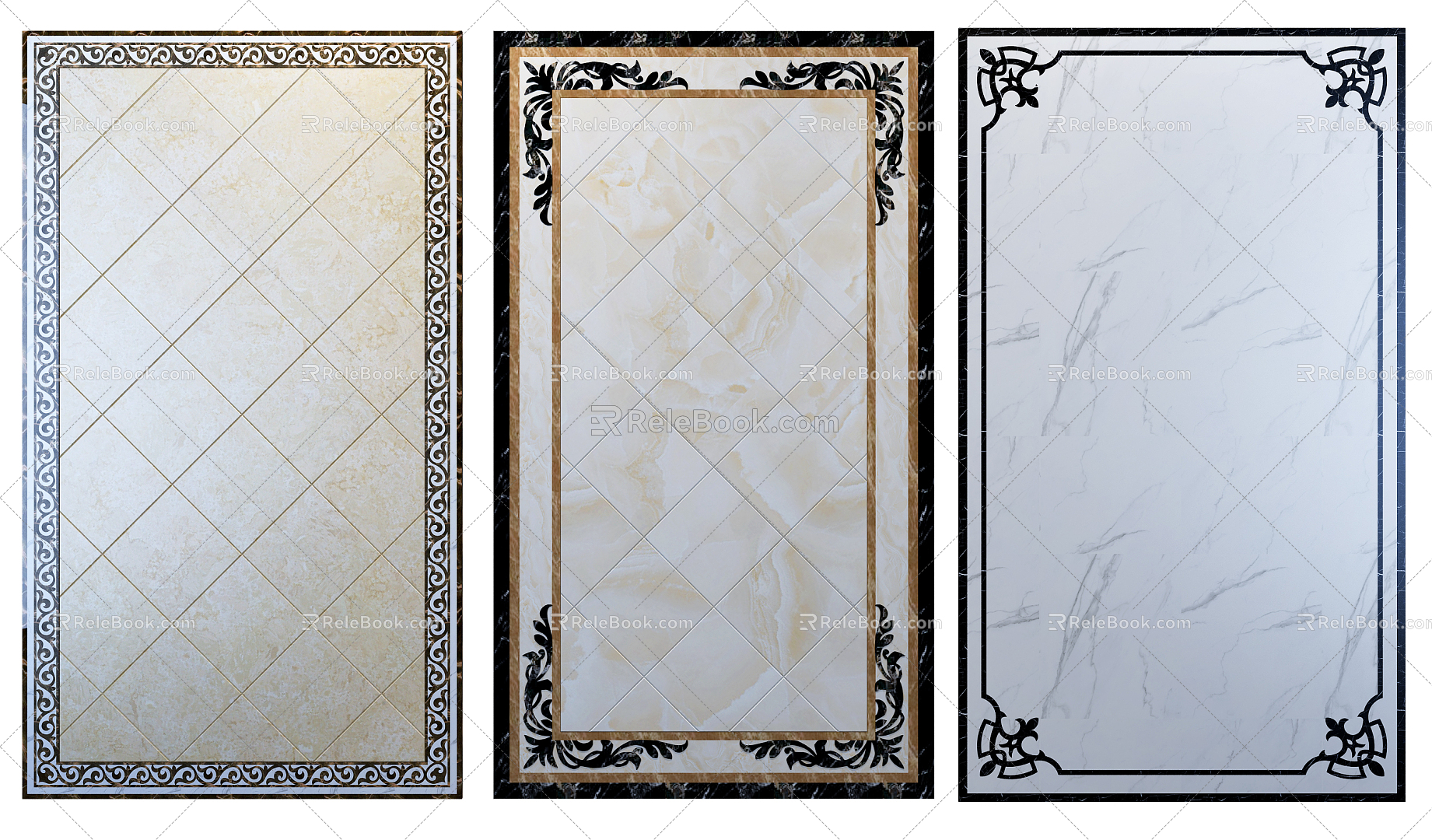 European-style ceramic tile mosaic combination 3d model