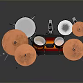Stylish Modern Drum Set With Colorful Drums And Cymbal Stands For Home Use