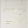 Modern Interior Chandeliers With Linear Circular And Curved Metallic Frame Design 3d model