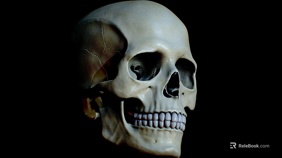 Detailed Human Skull Anatomical Model Medical Equipment For Teaching And Research 3d model 