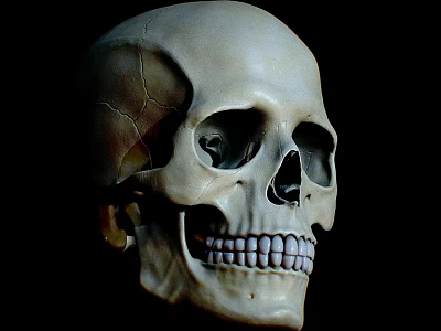 Detailed Human Skull Anatomical Model Medical Equipment For Teaching And Research 3d model