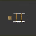 Game Movie Character With Wooden Structure Brown Yellow Strap Decorative Prop And Layered Panels