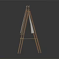 Two Art Easels With White And Brown Canvas Boards On Metal Stands