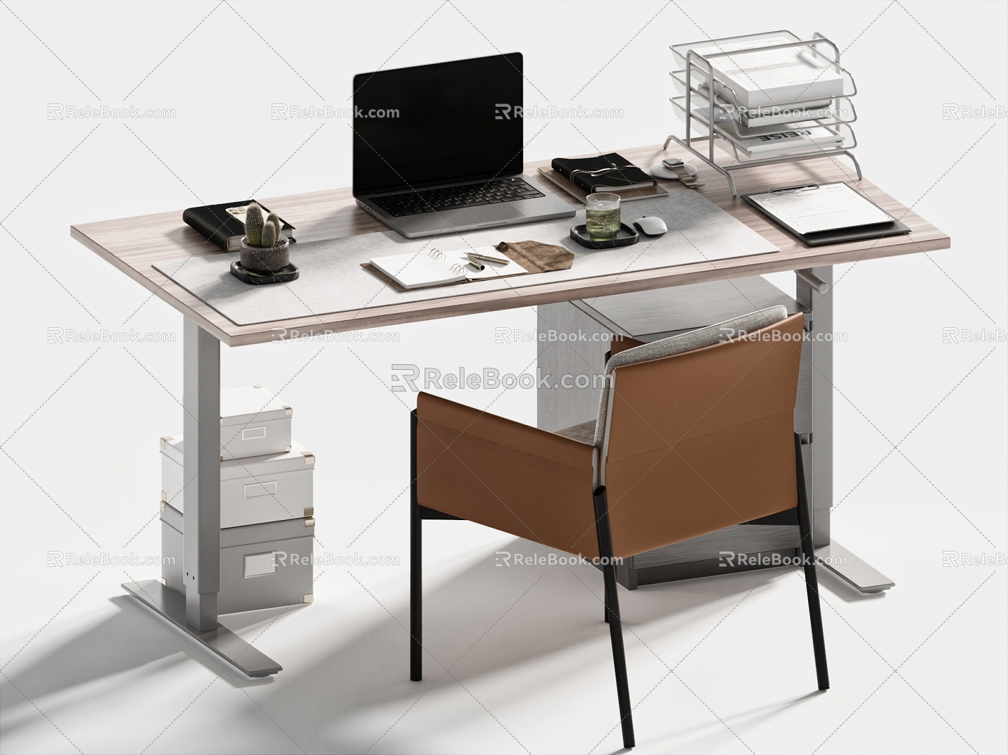 Desk Chair Study Desk Desk Computer Desk Single Chair Learning Supplies 3d model