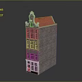 Model Dutch Style House With Red Brick Exterior Red Roof And White Frames
