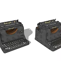 retro typewriter traditional old typewriter black code word machine typewriter old typewriter 3d model
