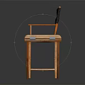 Contemporary Leisure Chair With Wooden Armrests Black Fabric Seat And Cross Leg Structure For Home Use