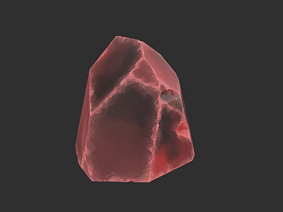 Natural Red Crystal With Detailed Surface Texture On Dark Background 3d model