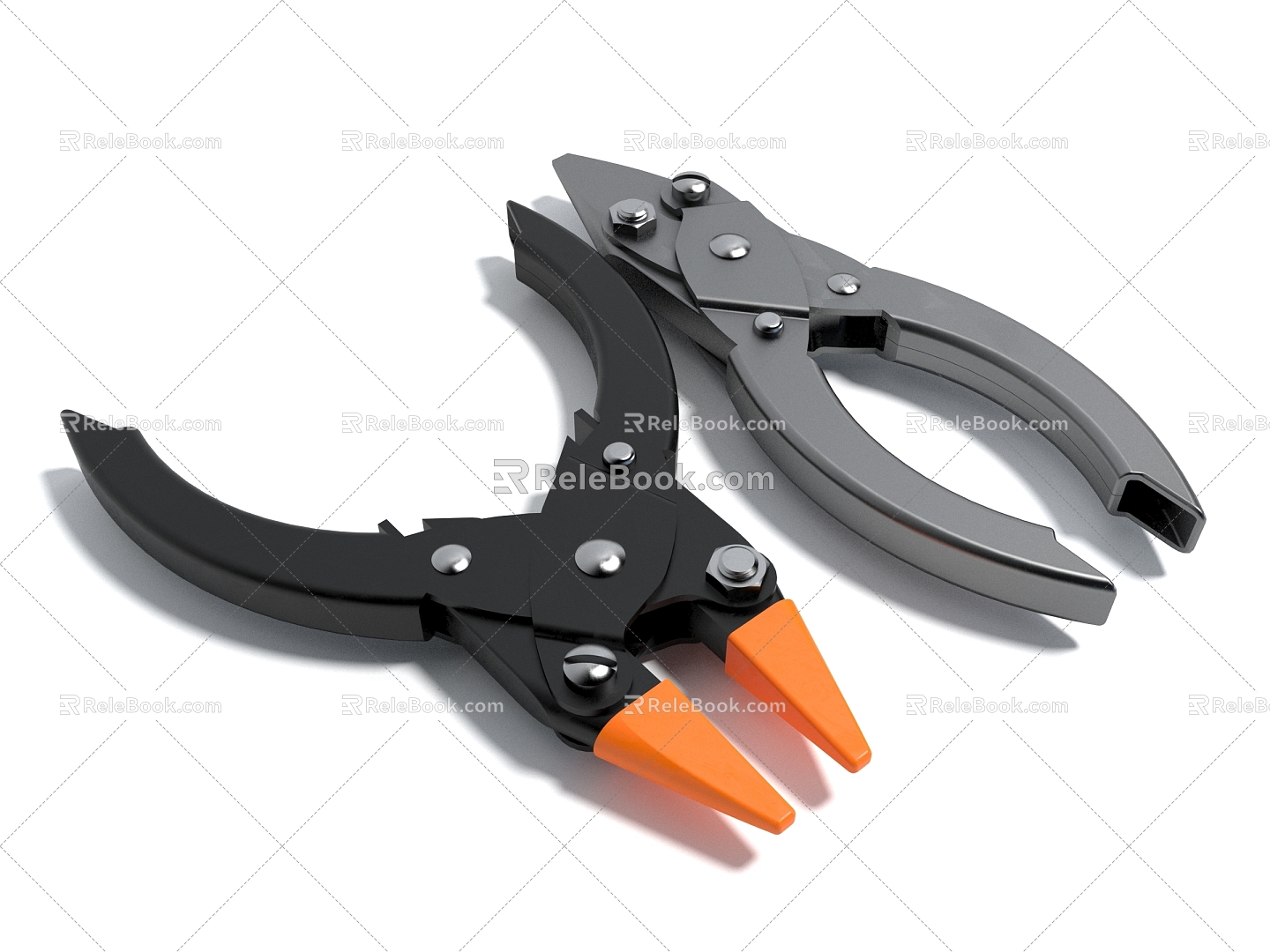 Style hardware tool pliers electronical pliers clip pointed nose pliers 3d model