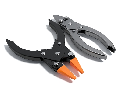 Style hardware tool pliers electronical pliers clip pointed nose pliers 3d model