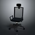 Ergonomic Office Chair With Mesh Backrest Adjustable Headrest Armrests And Wheeled Base