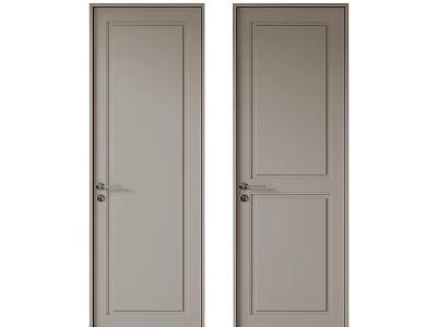 Modern Light Gray Hinged Doors With Simple Design For Interior Use 3d model