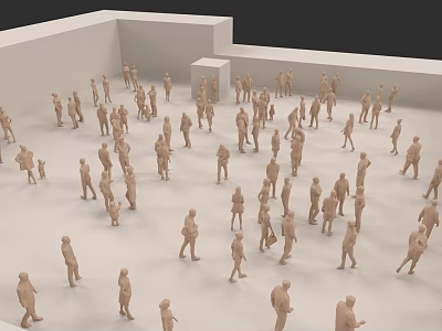 Low Polygon Crowd Walking Street Citizen 3d model Low Polygon Crowd Walking Street Citizen 3d model