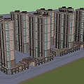Modern High Rise Residential Buildings Exterior With Commercial Units And Balconies