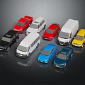Various Colorful Toy Cars Including SUVs Vans And Sedans On