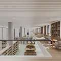 Modern Library Hall 3d model
