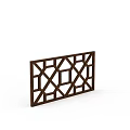 Wooden Geometric Lattice Panel With Intricate Carved Patterns And Decorative Design