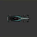 Mercedes F1 Racing Car With Sleek Black Silver Body And Blue Accents