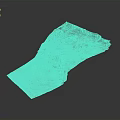 Realistic Detailed 3D Terrain Model Showcasing Natural River Grassland And Mountains