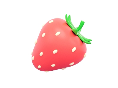 Cartoon fruit strawberry 3d model