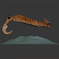 Strange Sea Creature With Orange Body Yellow Eyes And Finned Appendages On Ocean Floor