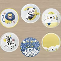 Cute Cartoon Animal Pattern Round Rugs for Kids Room Bedroom Decor