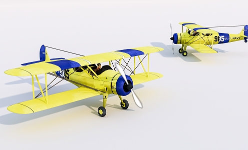 Modern toy airplane Old toy airplane 3d model