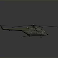 Vintage Green Military Helicopter With Large Rotors And Fuselage Details