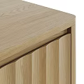 Light Wood Minimalist Modern Storage Cabinets With Vertical Slats Design