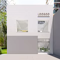 Modern Clubhouse Interior With Meeting Table Black Chairs Large Windows And Silver Textured Wall