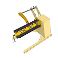 Industrial Material Handling Equipment With Yellow Structural Arms Black Roller Mechanism And Beige Base Frame