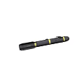 Black and Yellow Striped Cylindrical Military Missile with Aerodynamic Design
