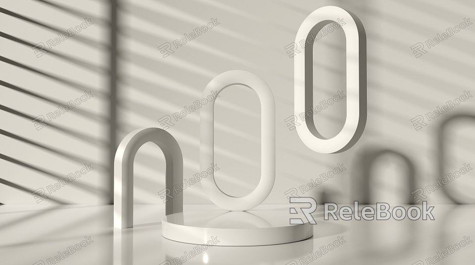 Modern Booth Geometry Light and Shadow Effect Booth Background Enterprise Commercial model