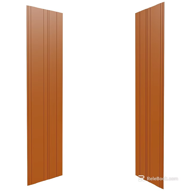 Durable Orange Heating Pipes With Vertical Striped Design For Indoor Use 3d model 