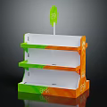 Multi tiered Green And Orange Display Shelf Furniture With Asy Logo For Retail Use