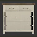 White Storage Cabinet with Two Drawers Open Door and Wooden Top for Home Organization