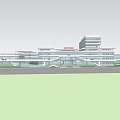 Modern Architectural Complex With Green Roofs And Urban Surrounding Landscape
