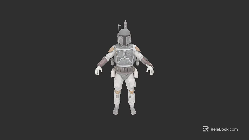Armored Game And Movie Character 3D Model With Helmet And Shoulder Plates 3d model 