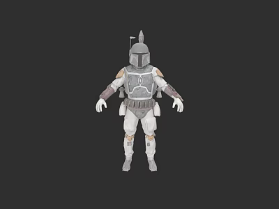 Armored Game And Movie Character 3D Model With Helmet And Shoulder Plates 3d model