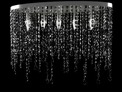 Elegant Modern Crystal Chandelier With Hanging Pendants And Silver Frame 3d model