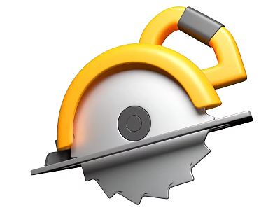 Yellow And Black Handle Circular Saw With Silver Blade Professional Power Cutting Tool 3d model