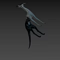 Mythical Antelope With Black And White Body And Long Curved Horns