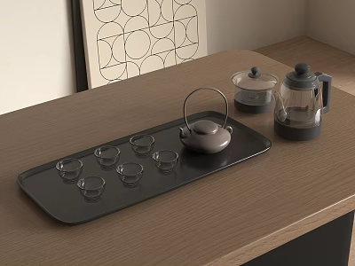 Modern Tea Set 3d model