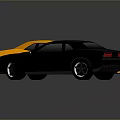 Two Modern Sports Cars With Yellow Black Stripes And Sleek Black Exterior