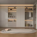 Modern Wardrobe With Hanging Area Open Shelves Drawers And Natural Light